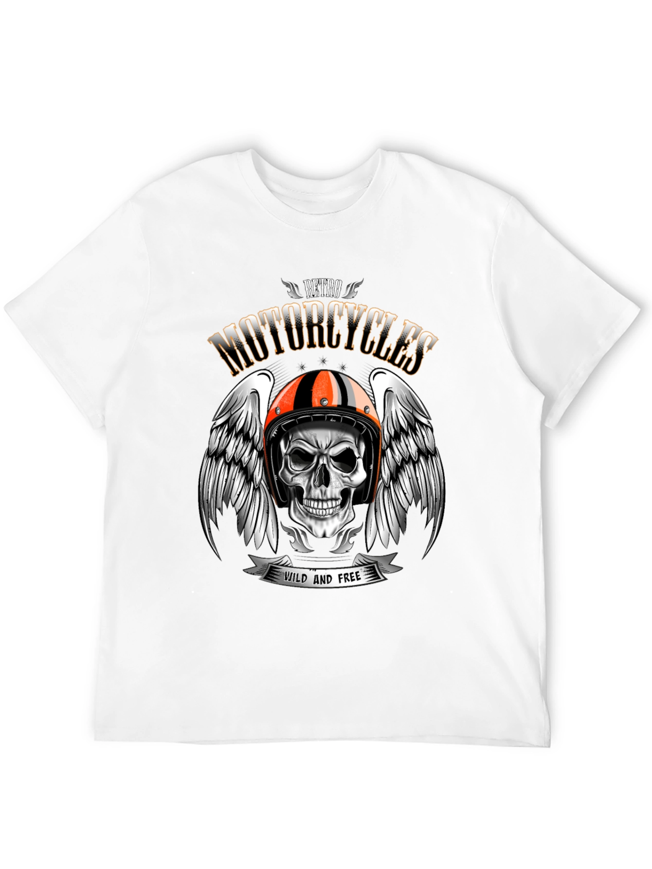 Retro Motorcycles Skull T-Shirt - Wild and Free