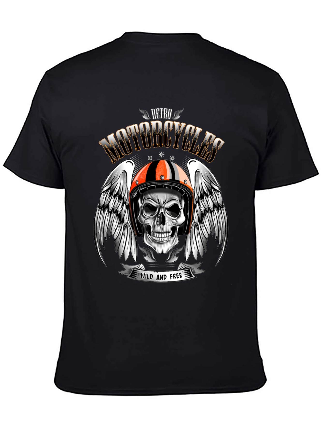 Retro Motorcycles Skull T-Shirt - Wild and Free