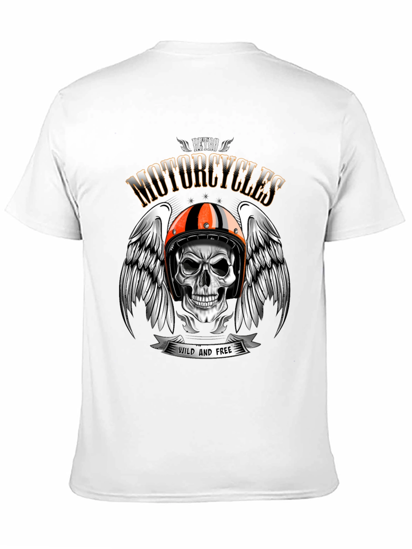 Retro Motorcycles Skull T-Shirt - Wild and Free