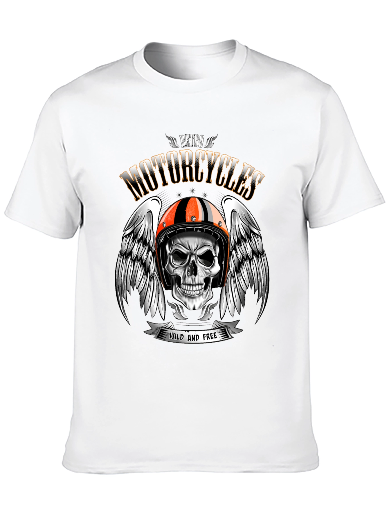 Retro Motorcycles Skull T-Shirt - Wild and Free