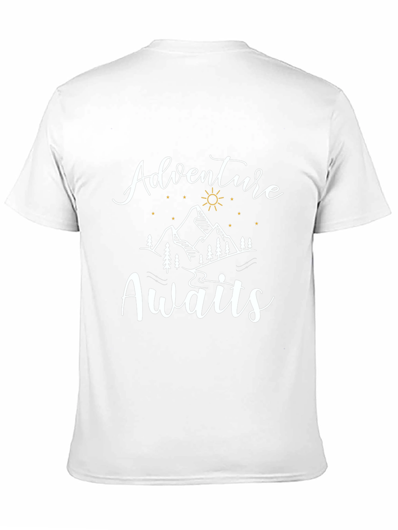 Adventure Awaits Graphic Tee - Black Crew Neck T-Shirt