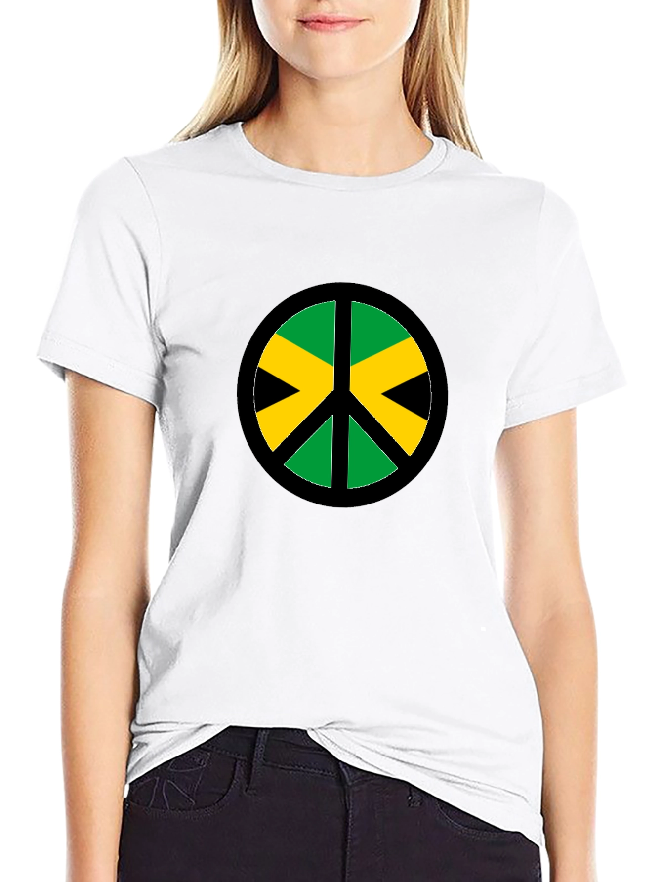 Jamaica Peace Sign Black T-Shirt