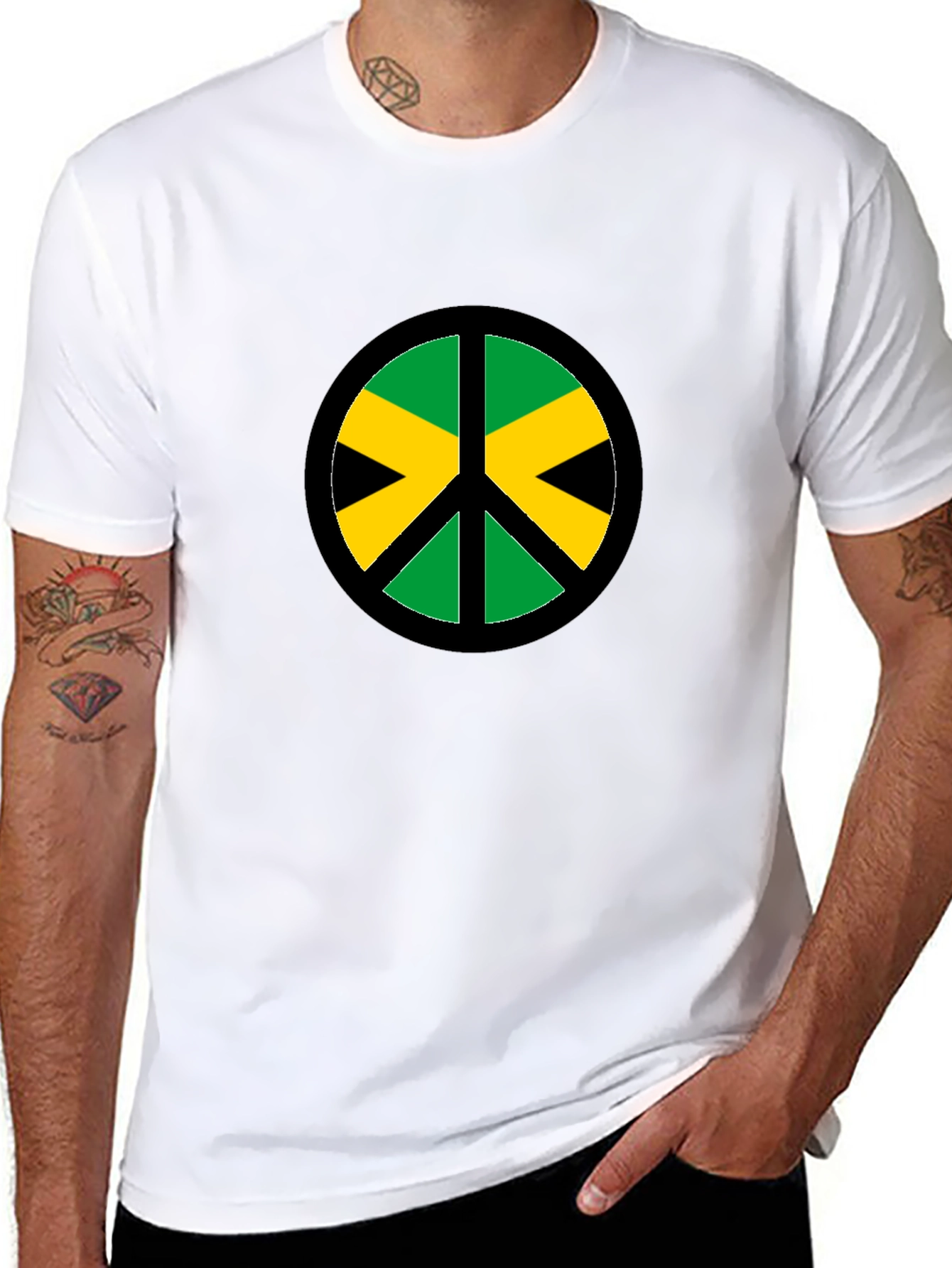 Jamaica Peace Sign Black T-Shirt