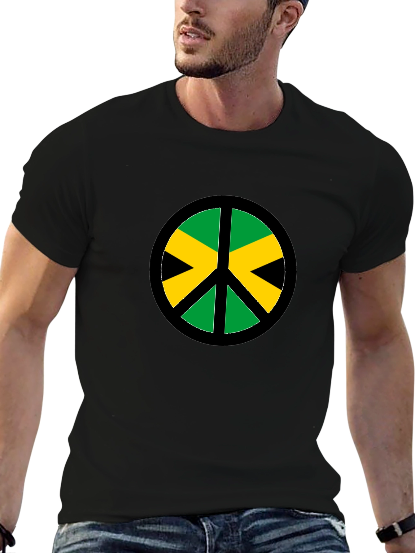 Jamaica Peace Sign Black T-Shirt