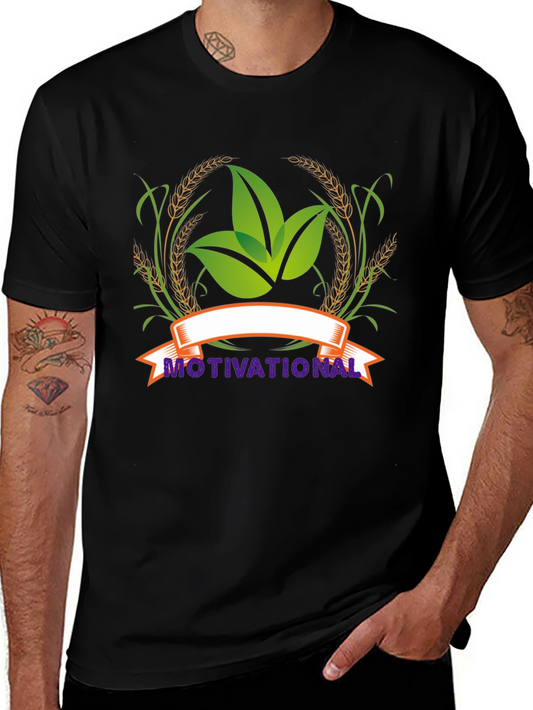Motivational Leaf Graphic Black T-Shirt