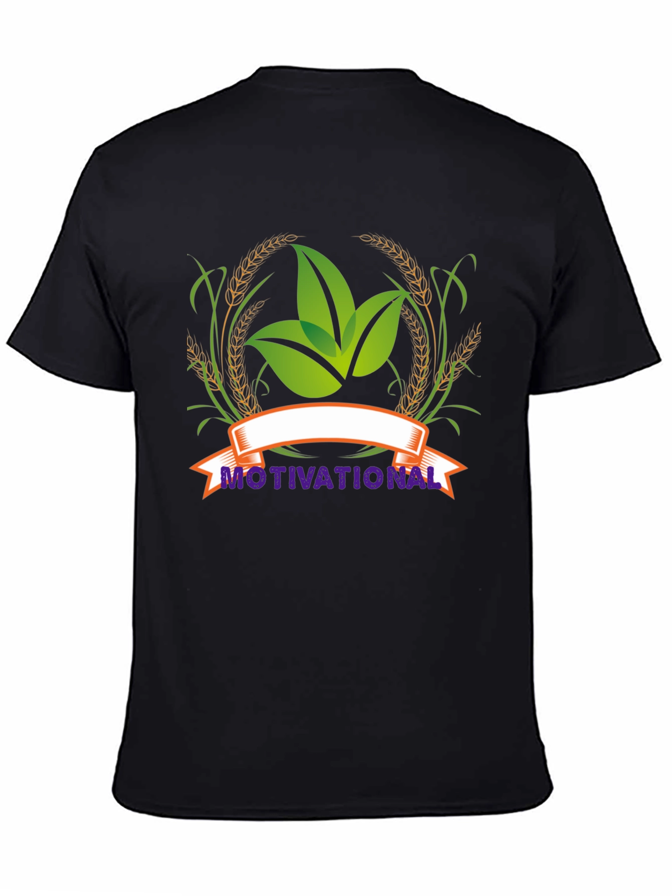 Motivational Leaf Graphic Black T-Shirt