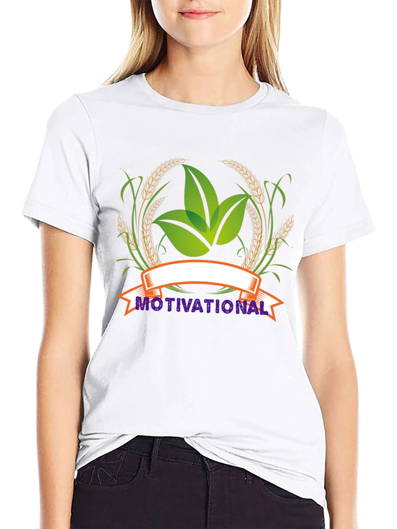 Motivational Leaf Graphic Black T-Shirt