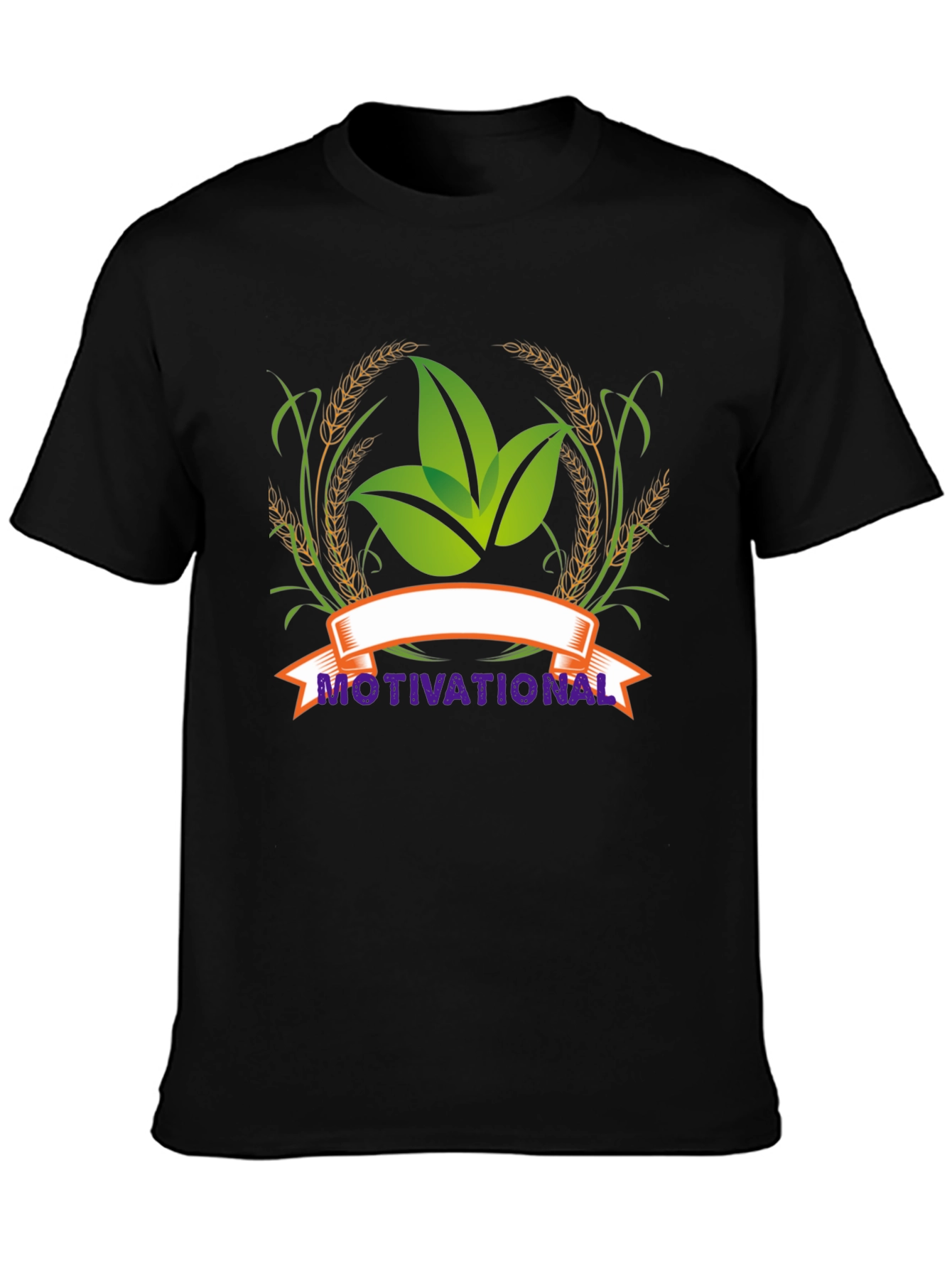 Motivational Leaf Graphic Black T-Shirt