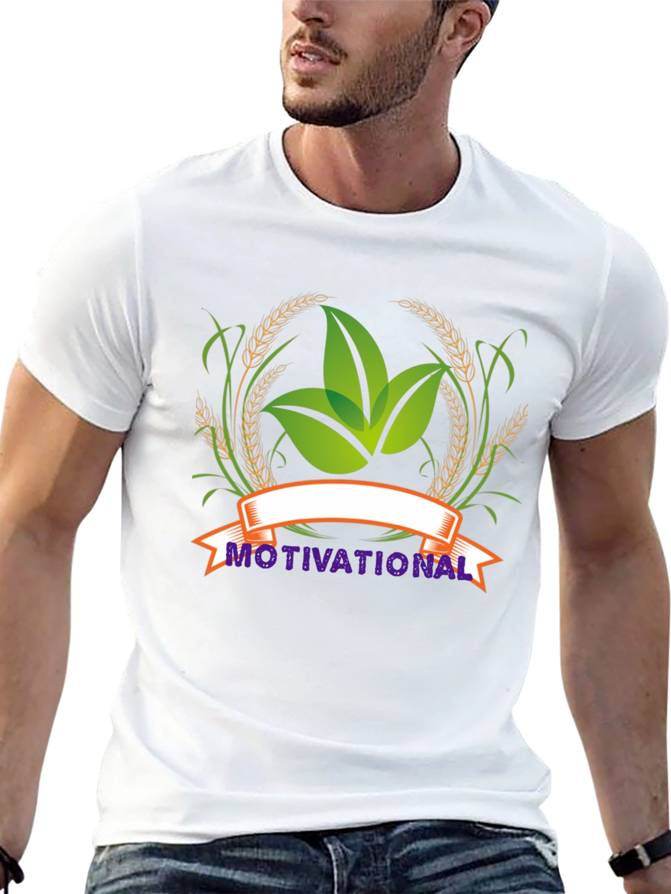 Motivational Leaf Graphic Black T-Shirt