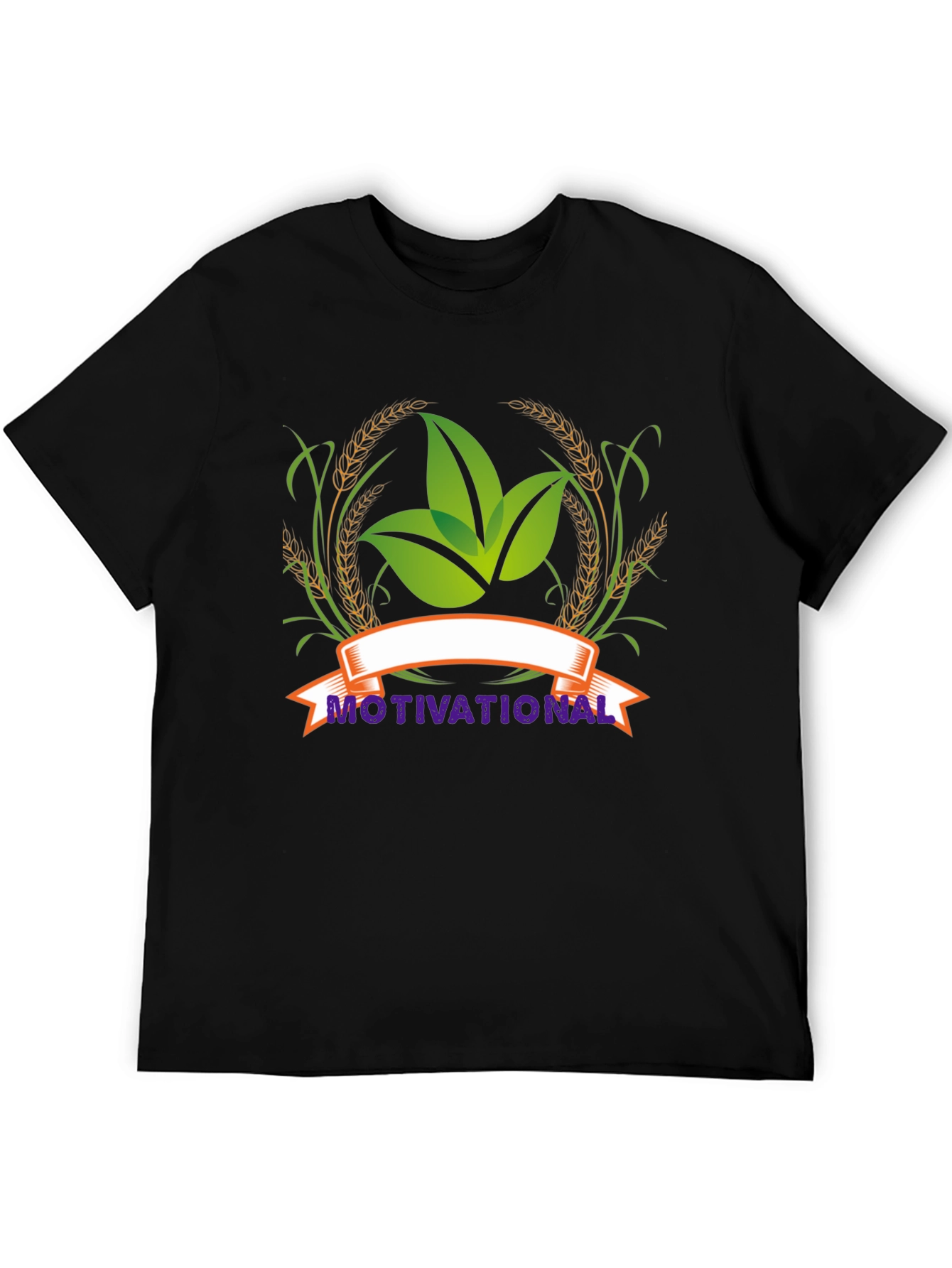 Motivational Leaf Graphic Black T-Shirt