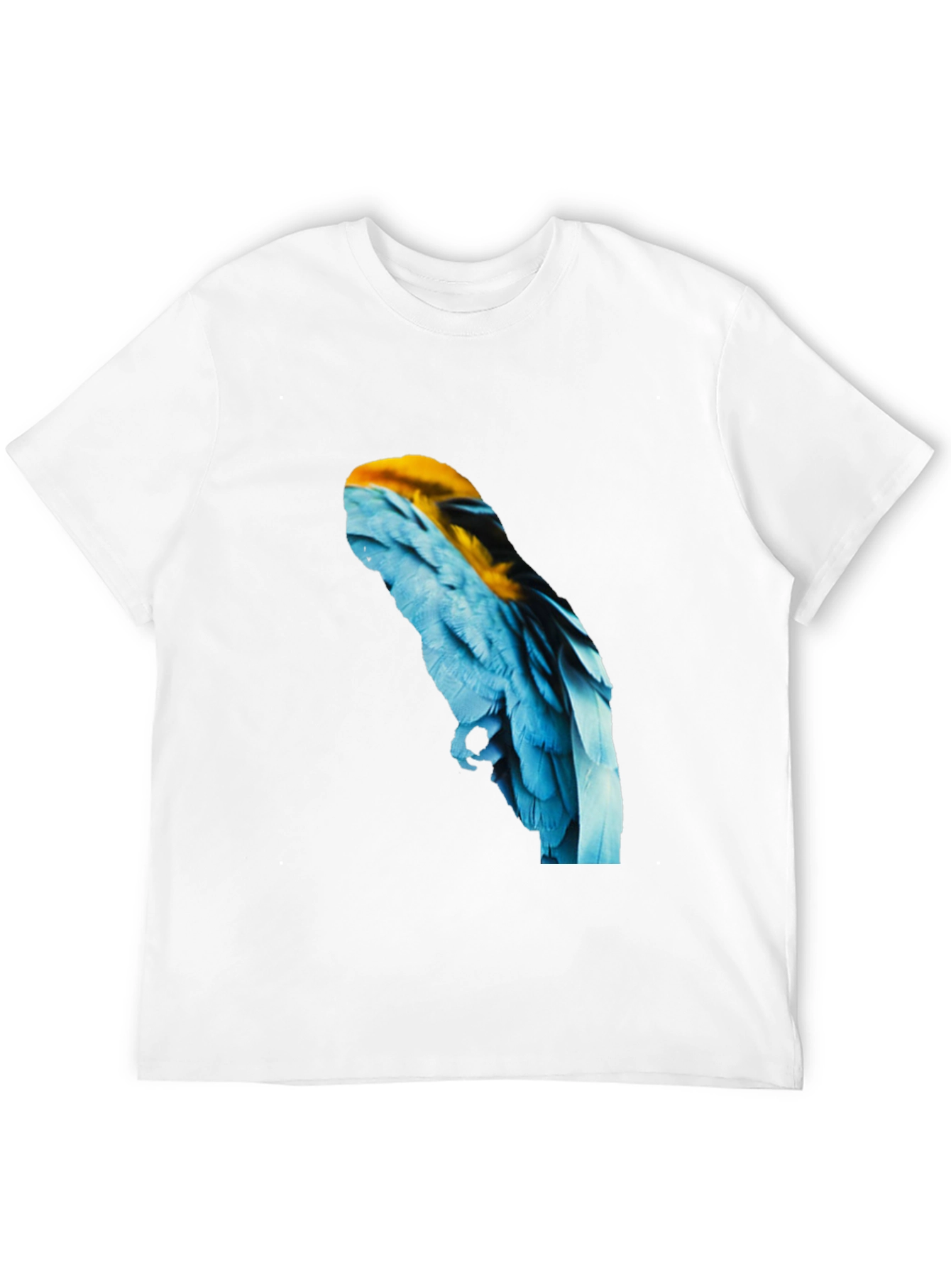 Macaw Feather Graphic Black T-Shirt