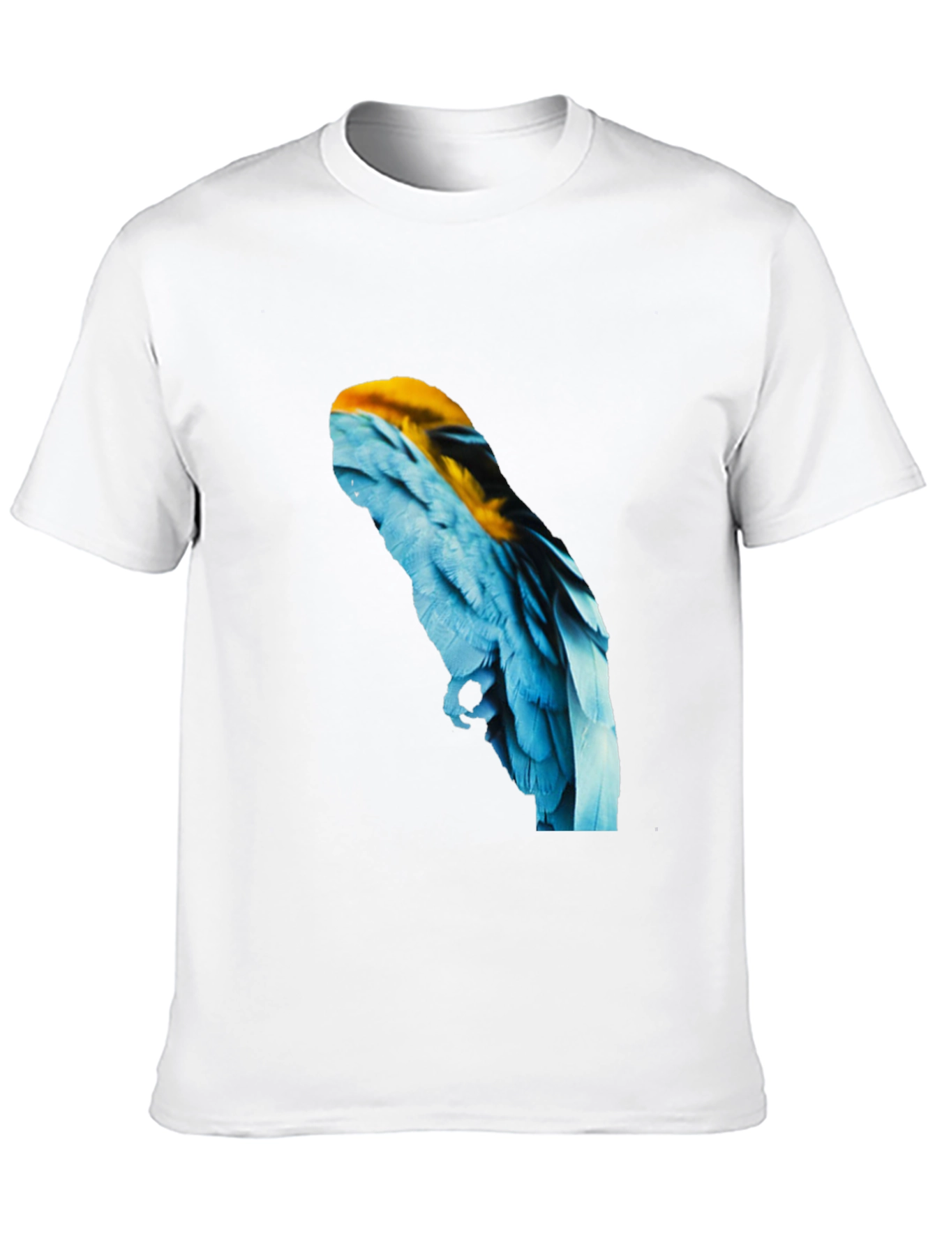 Macaw Feather Graphic Black T-Shirt