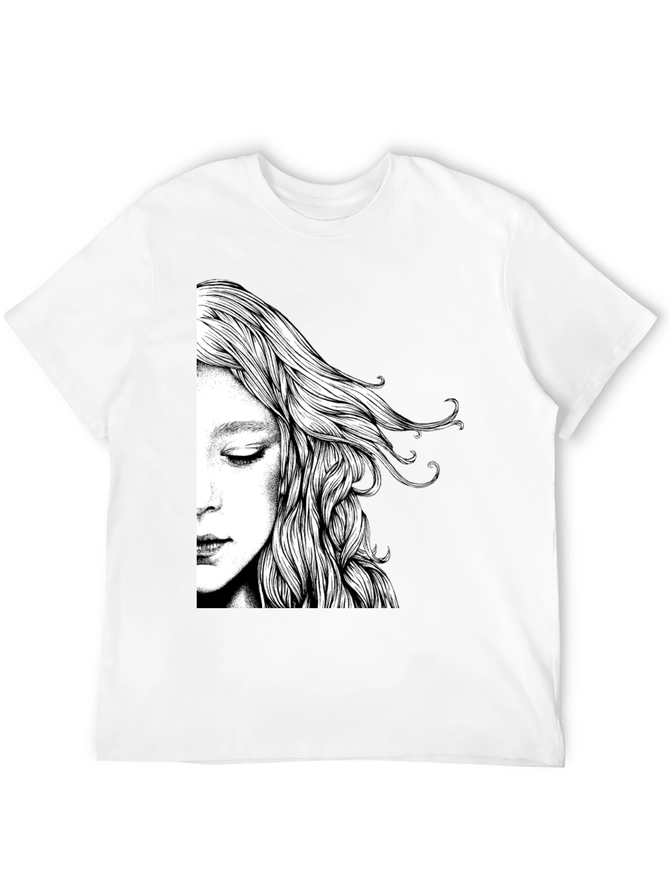 Abstract Woman Graphic Black T-Shirt