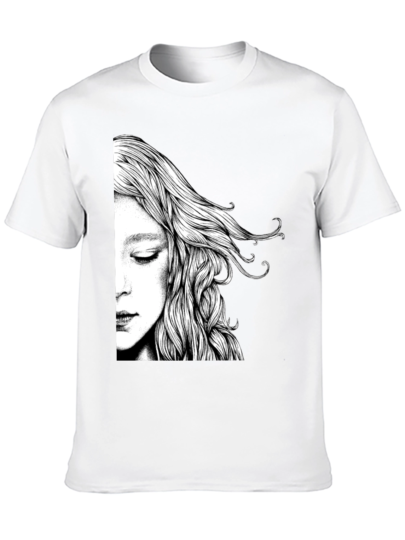 Abstract Woman Graphic Black T-Shirt