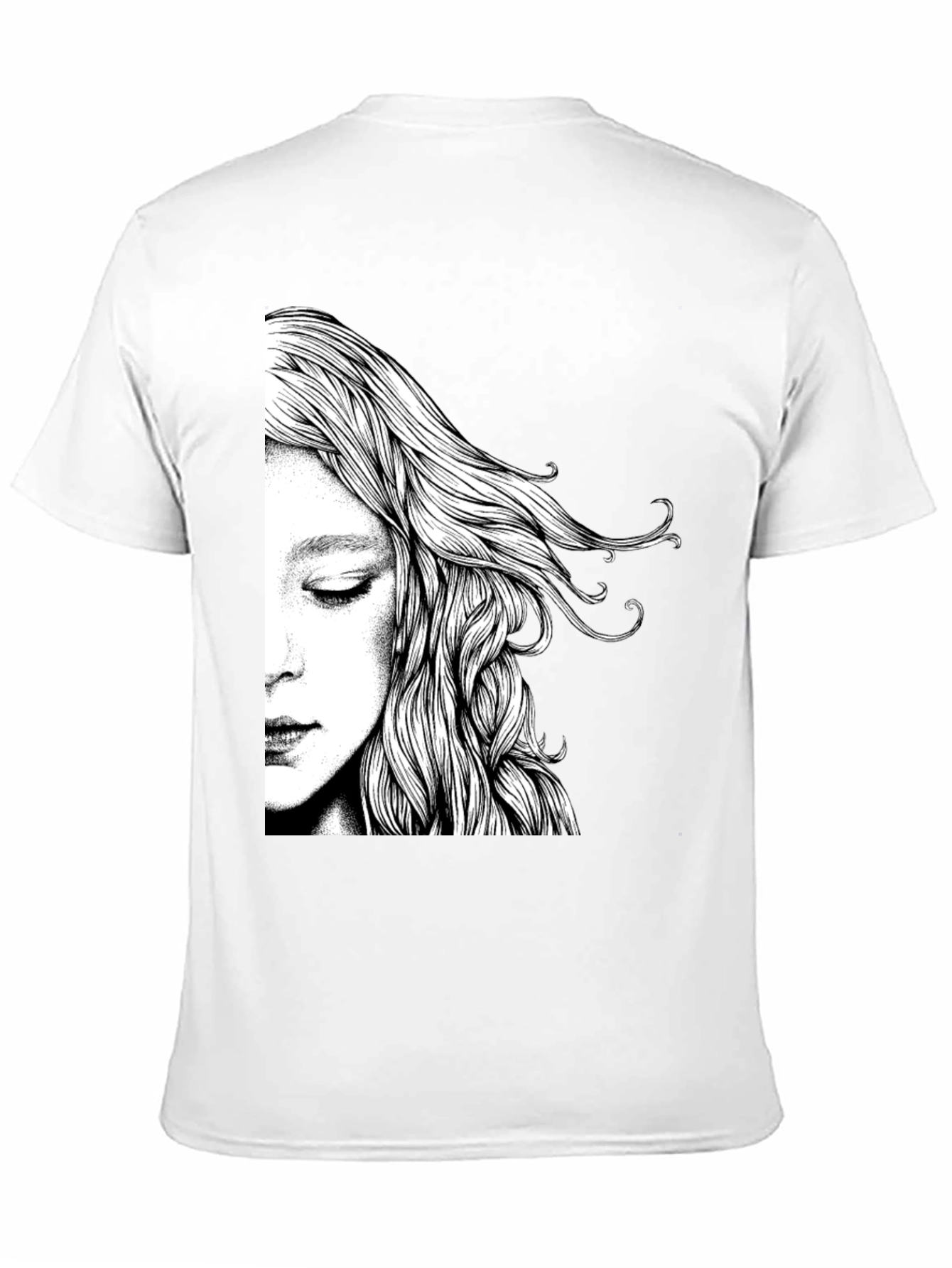 Abstract Woman Graphic Black T-Shirt