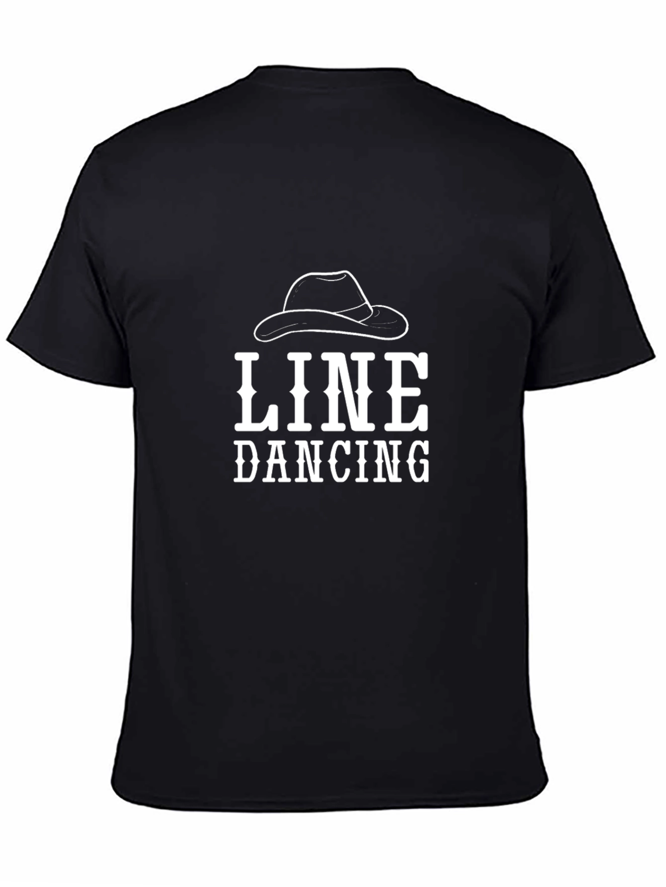 Line Dancing Graphic Tee - Black Cotton Casual Shirt