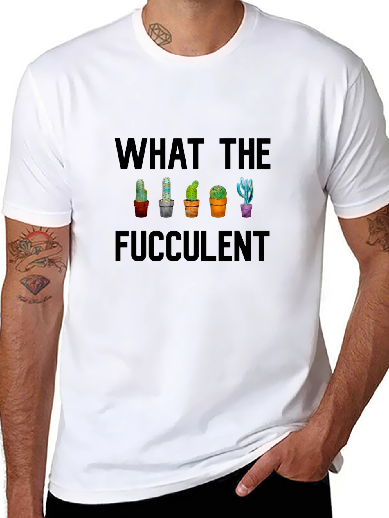 What the Fucculent Cactus T-Shirt - Funny Succulent Tee