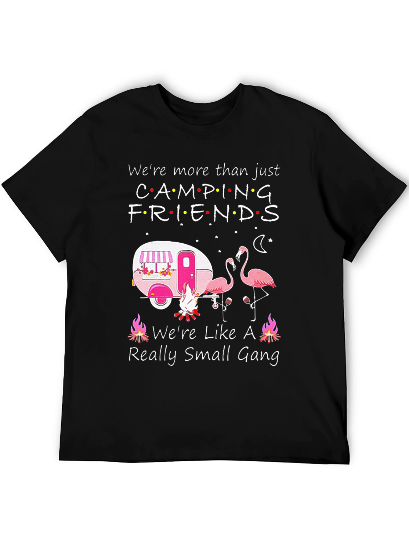 Camping Friends T-Shirt - Flamingo Camper Design