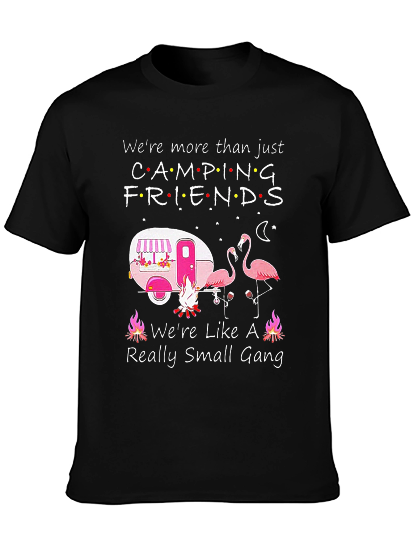 Camping Friends T-Shirt - Flamingo Camper Design