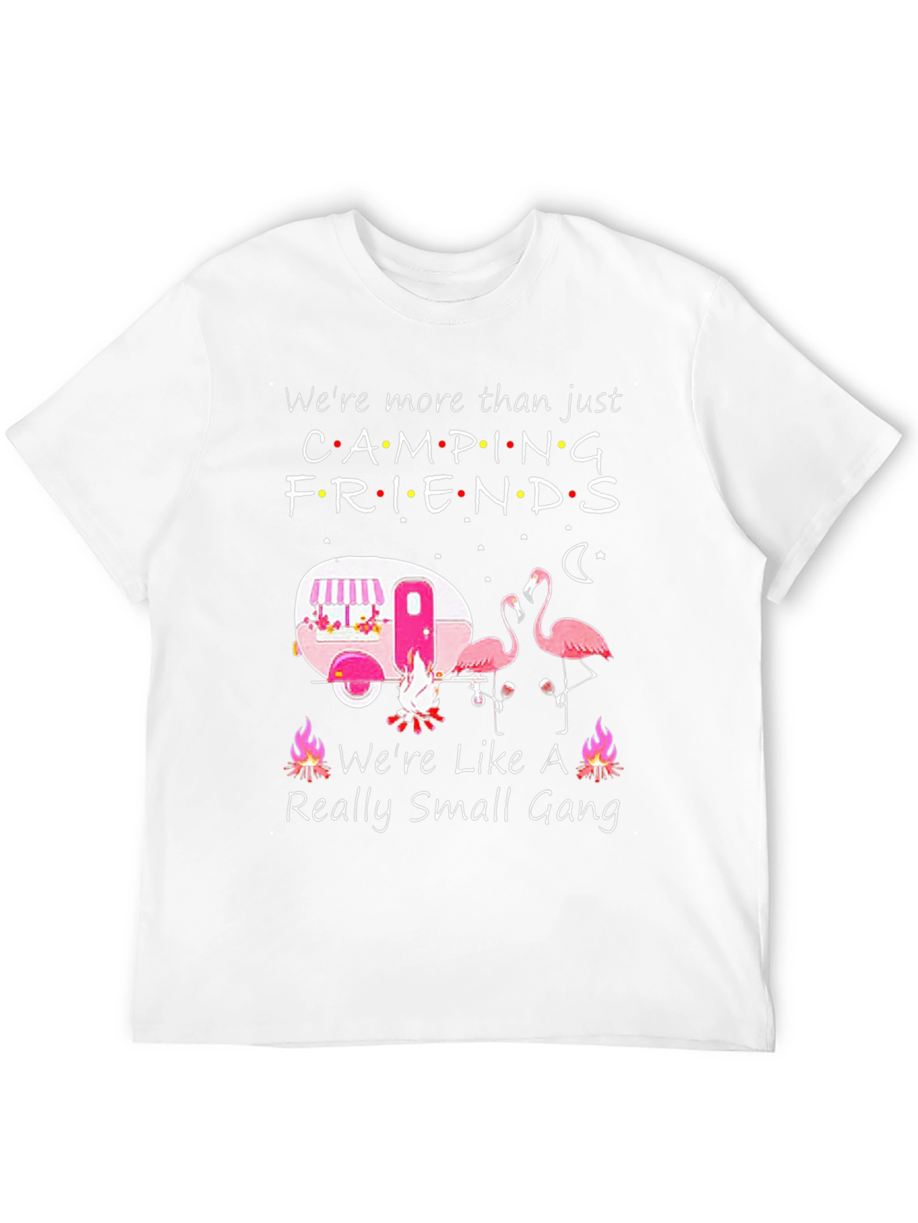 Camping Friends T-Shirt - Flamingo Camper Design