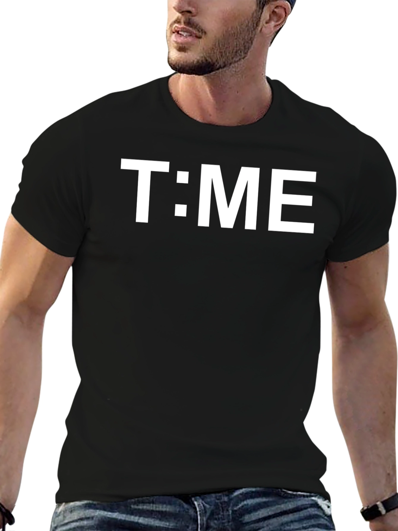 T:ME Black Graphic Tee - Trendy & Comfortable