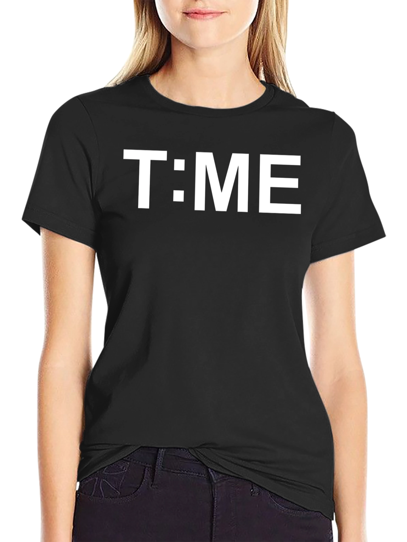 T:ME Black Graphic Tee - Trendy & Comfortable