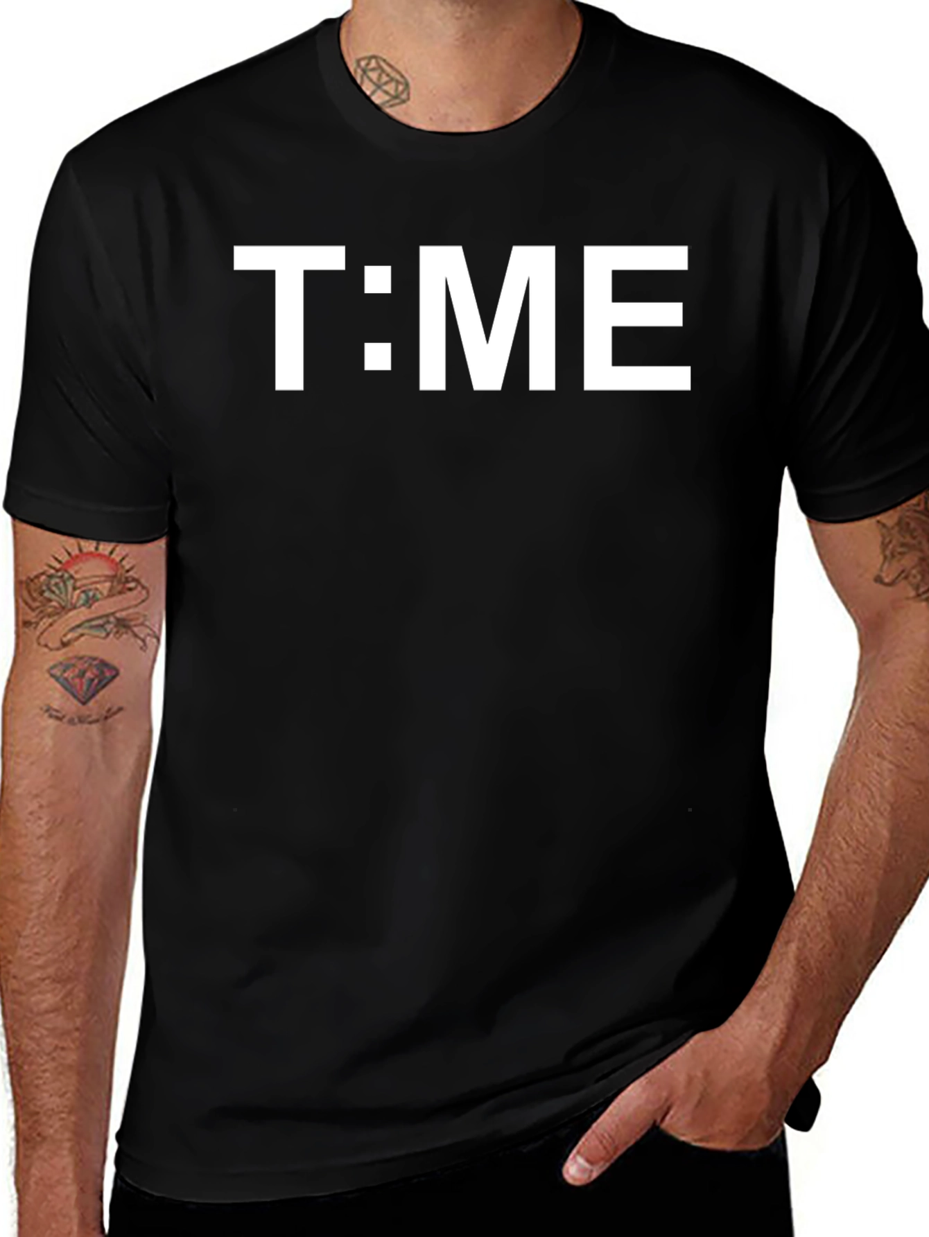T:ME Black Graphic Tee - Trendy & Comfortable