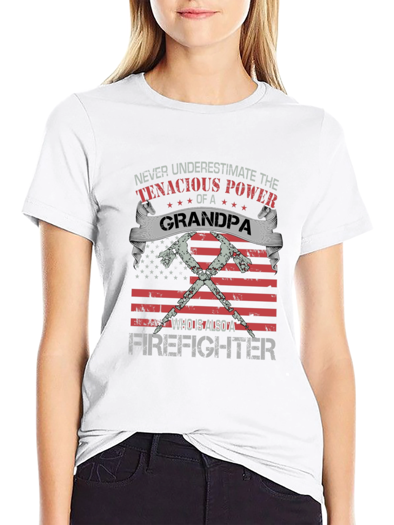 Grandpa Firefighter Graphic Tee