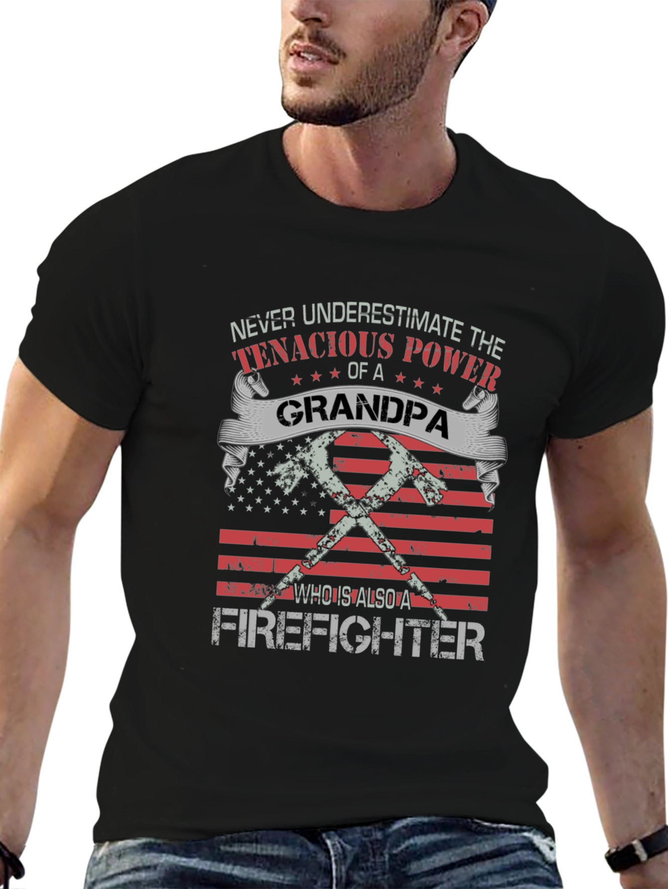 Grandpa Firefighter Graphic Tee