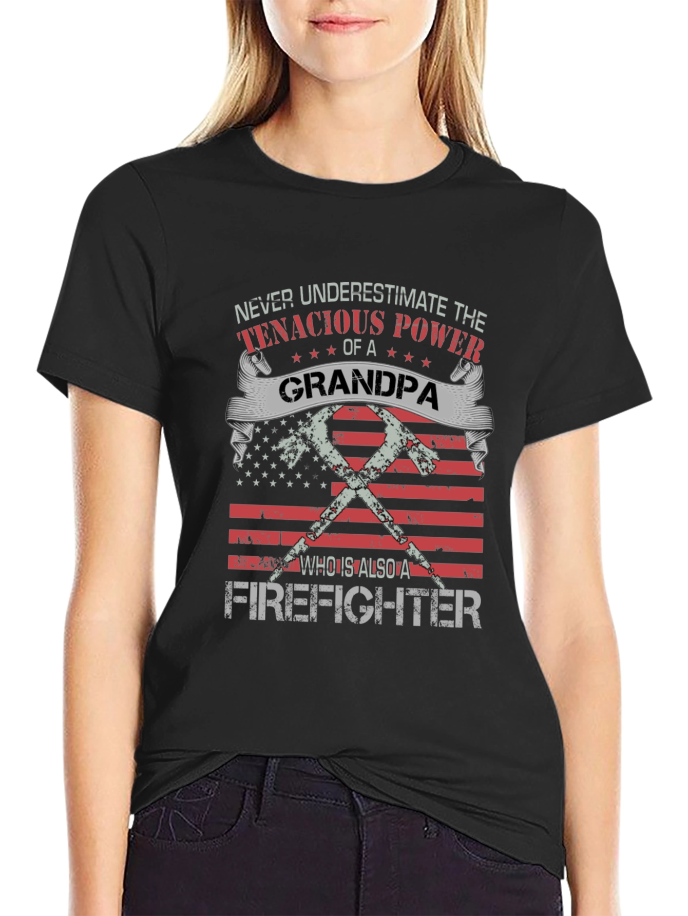 Grandpa Firefighter Graphic Tee