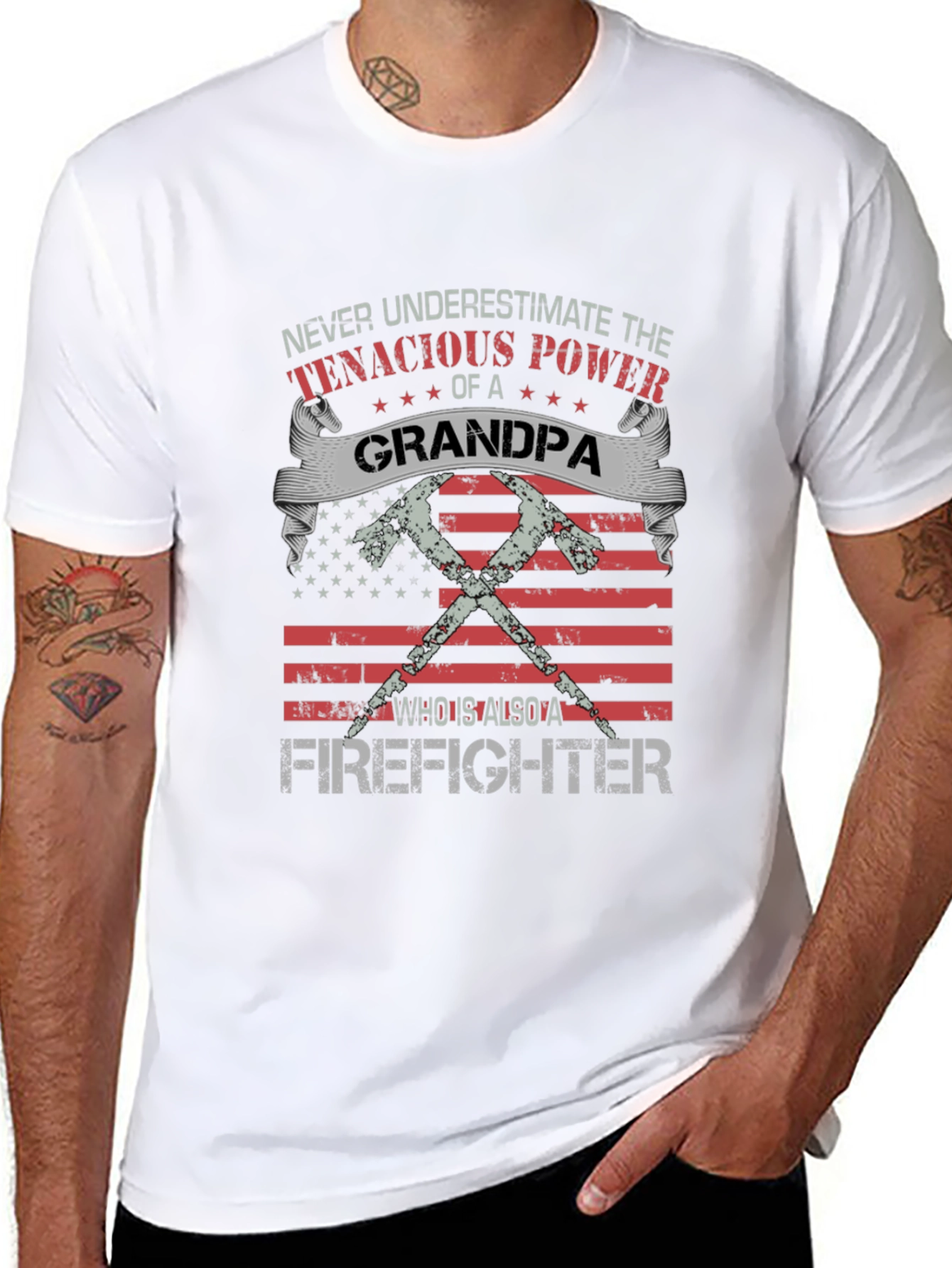 Grandpa Firefighter Graphic Tee