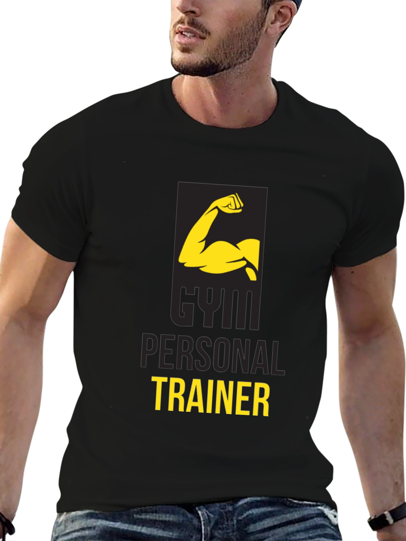 Gym Personal Trainer Black Graphic T-Shirt