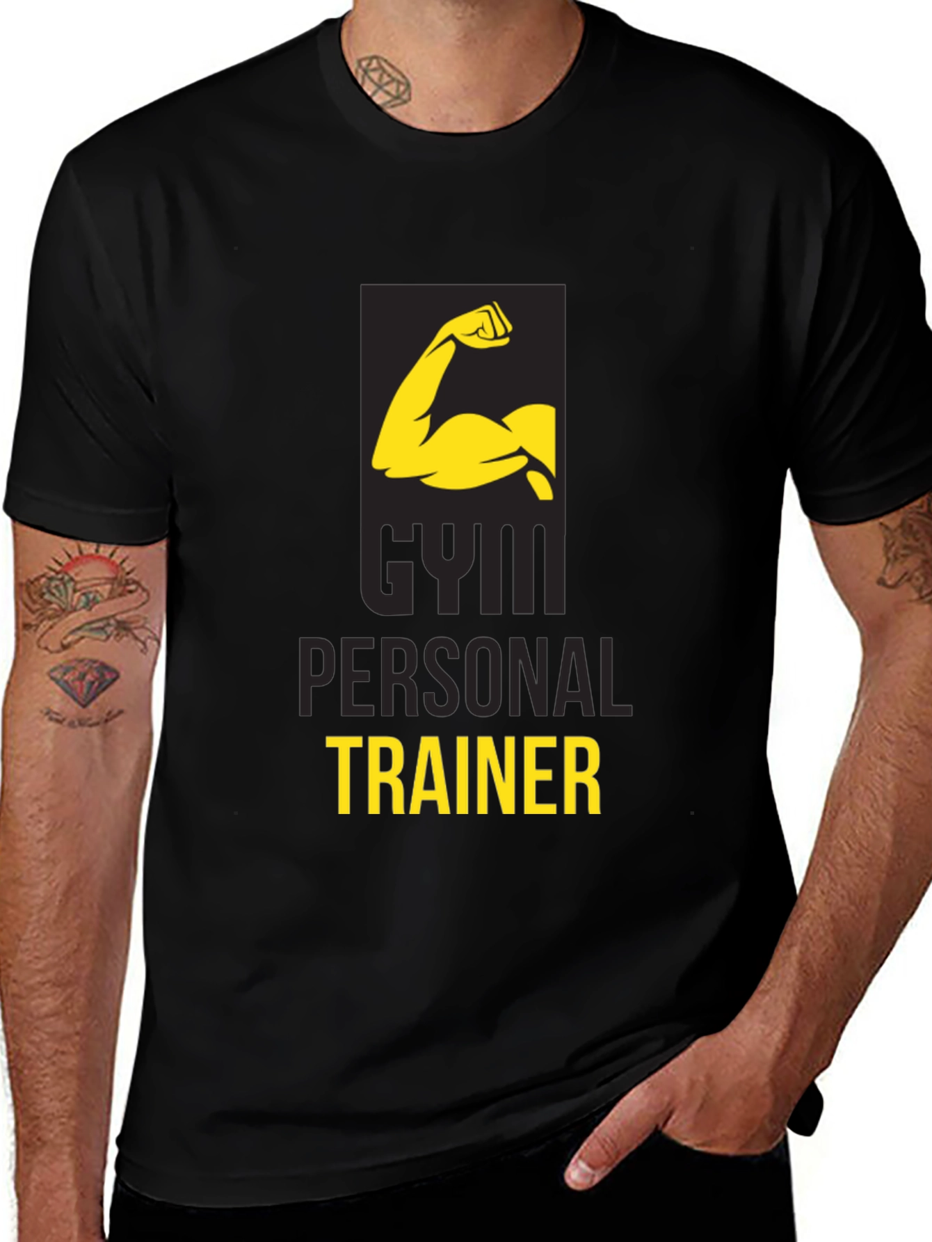 Gym Personal Trainer Black Graphic T-Shirt
