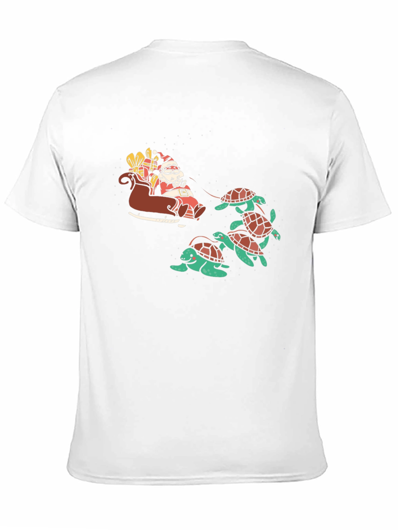 Santa Turtle Sleigh Black Graphic Tee