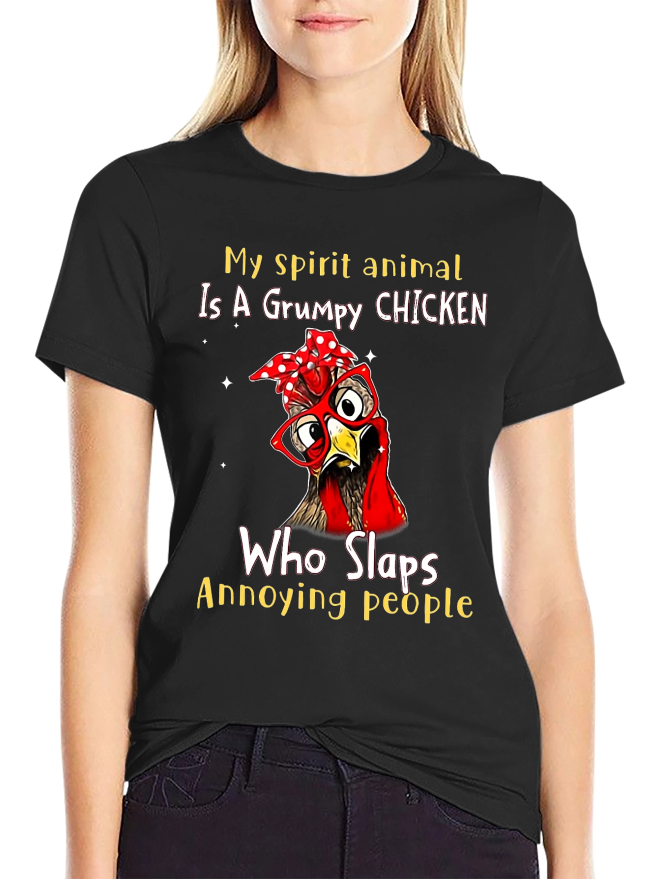Grumpy Chicken T-Shirt - Funny Animal Graphic Tee