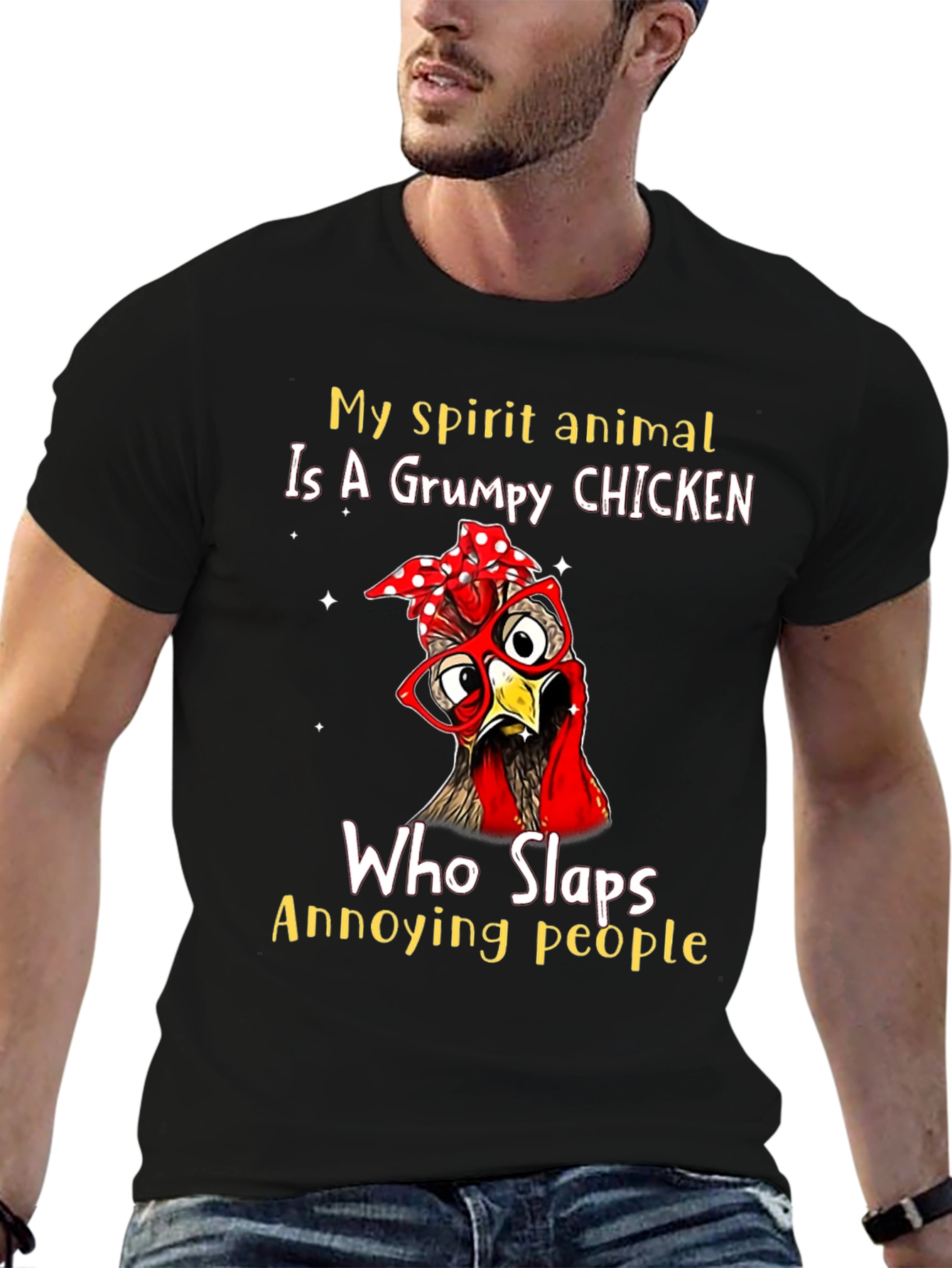Grumpy Chicken T-Shirt - Funny Animal Graphic Tee