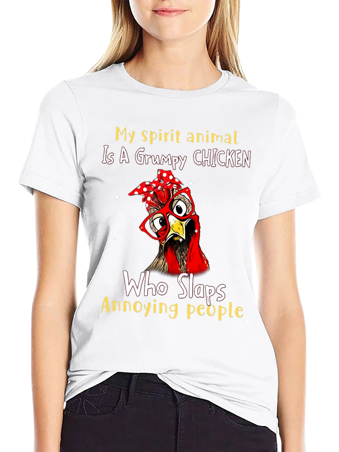 Grumpy Chicken T-Shirt - Funny Animal Graphic Tee