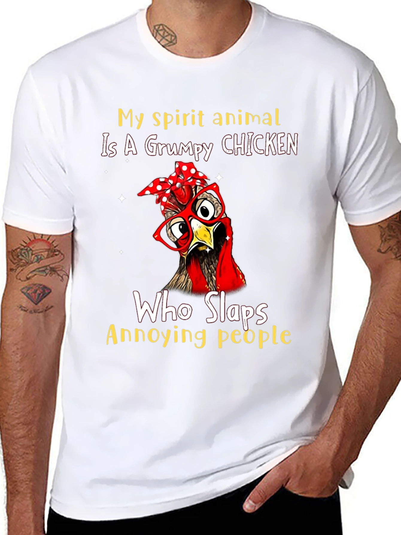 Grumpy Chicken T-Shirt - Funny Animal Graphic Tee