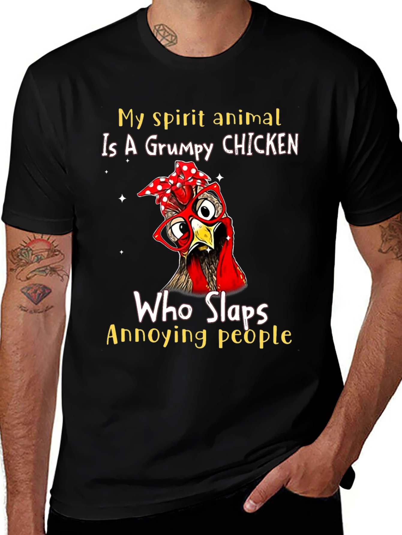 Grumpy Chicken T-Shirt - Funny Animal Graphic Tee