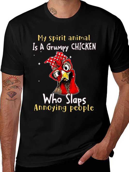 Grumpy Chicken T-Shirt - Funny Animal Graphic Tee