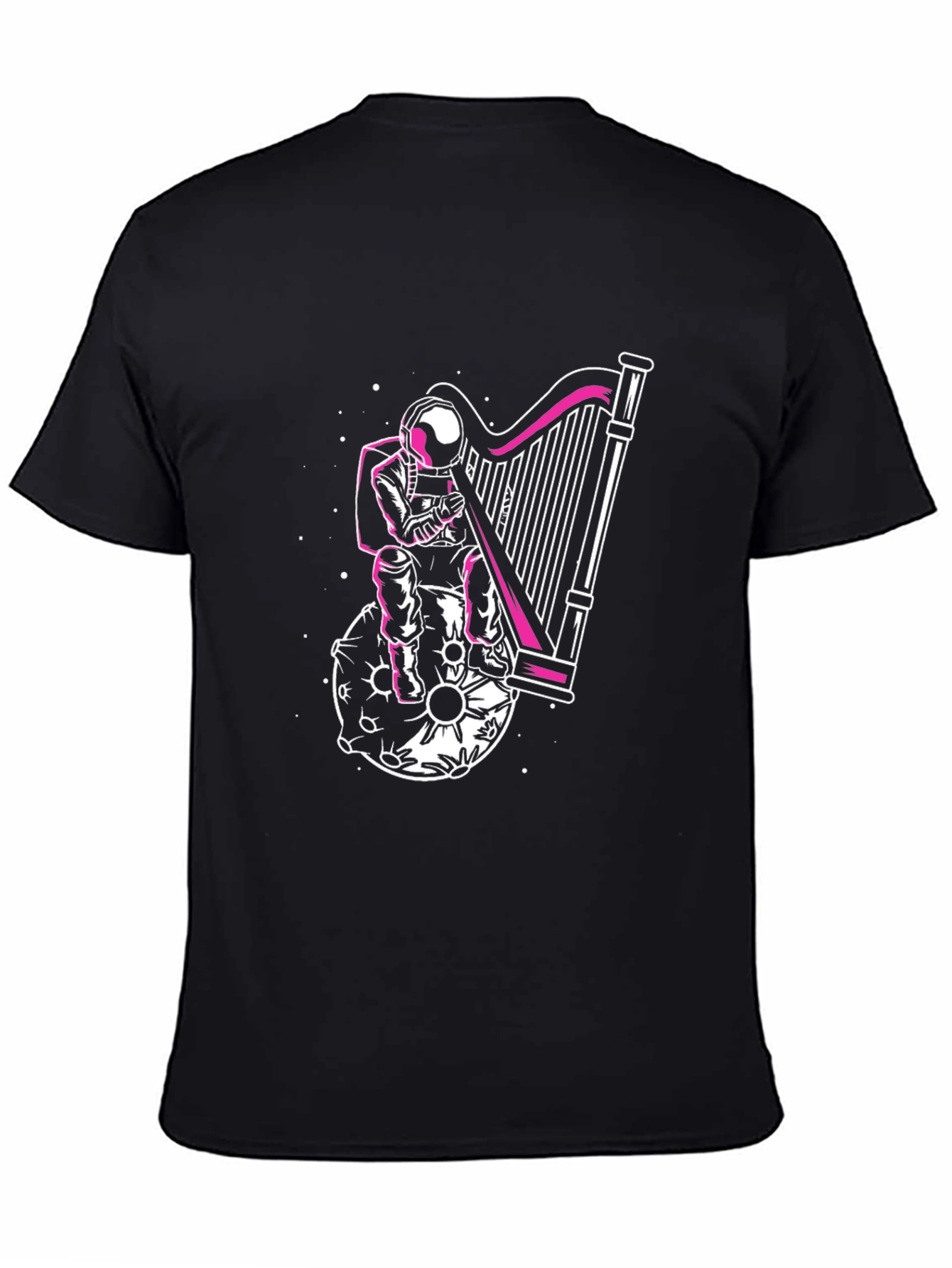 Astronaut Harpist Graphic Tee - Black