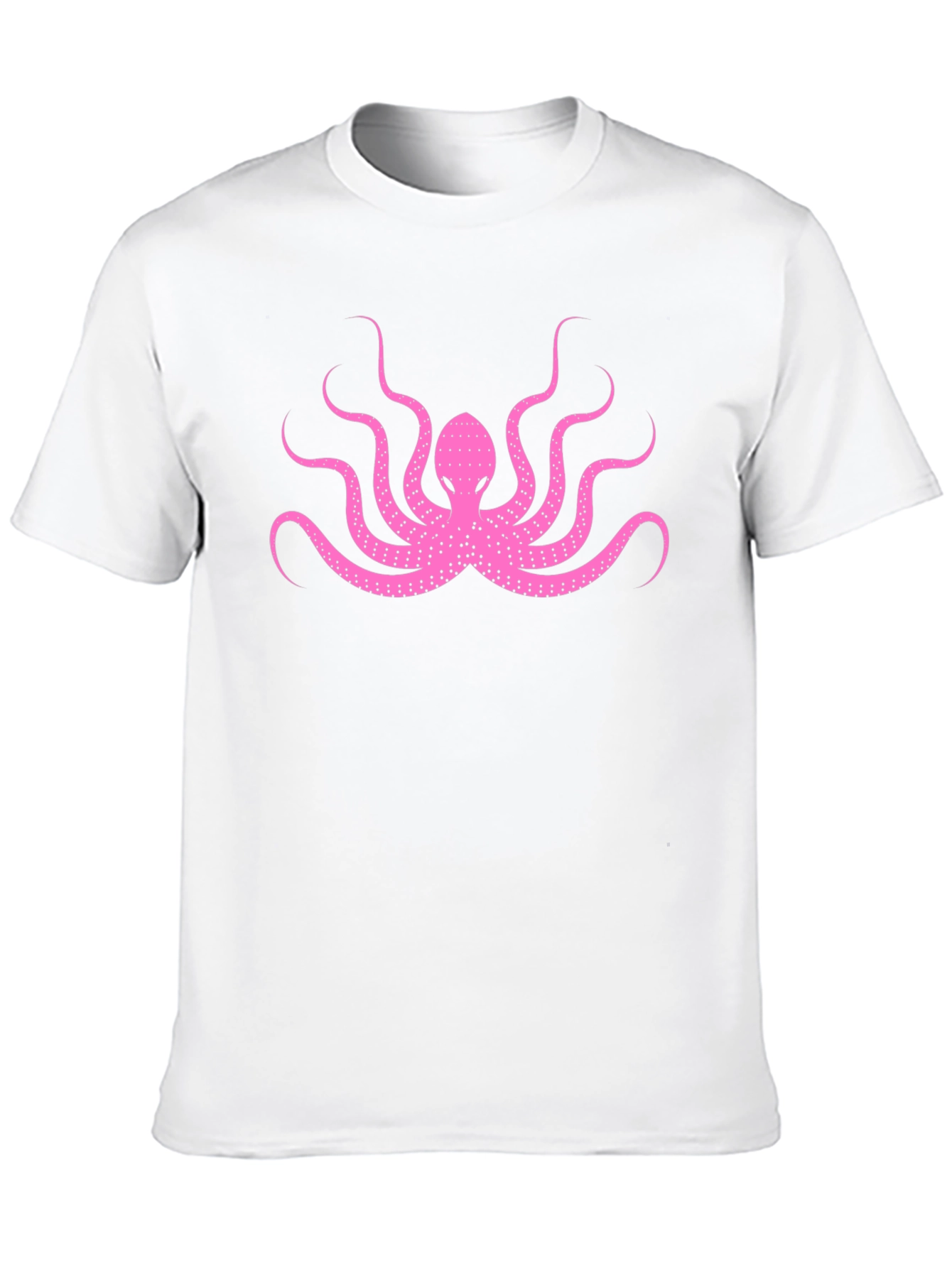 Pink Octopus Graphic Print Black T-Shirt