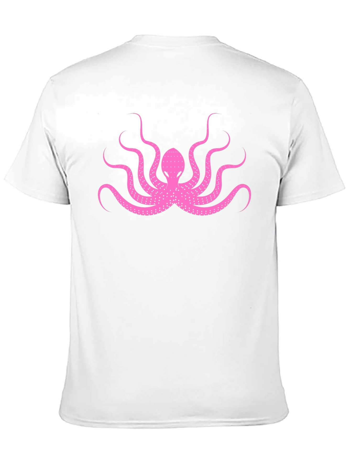 Pink Octopus Graphic Print Black T-Shirt