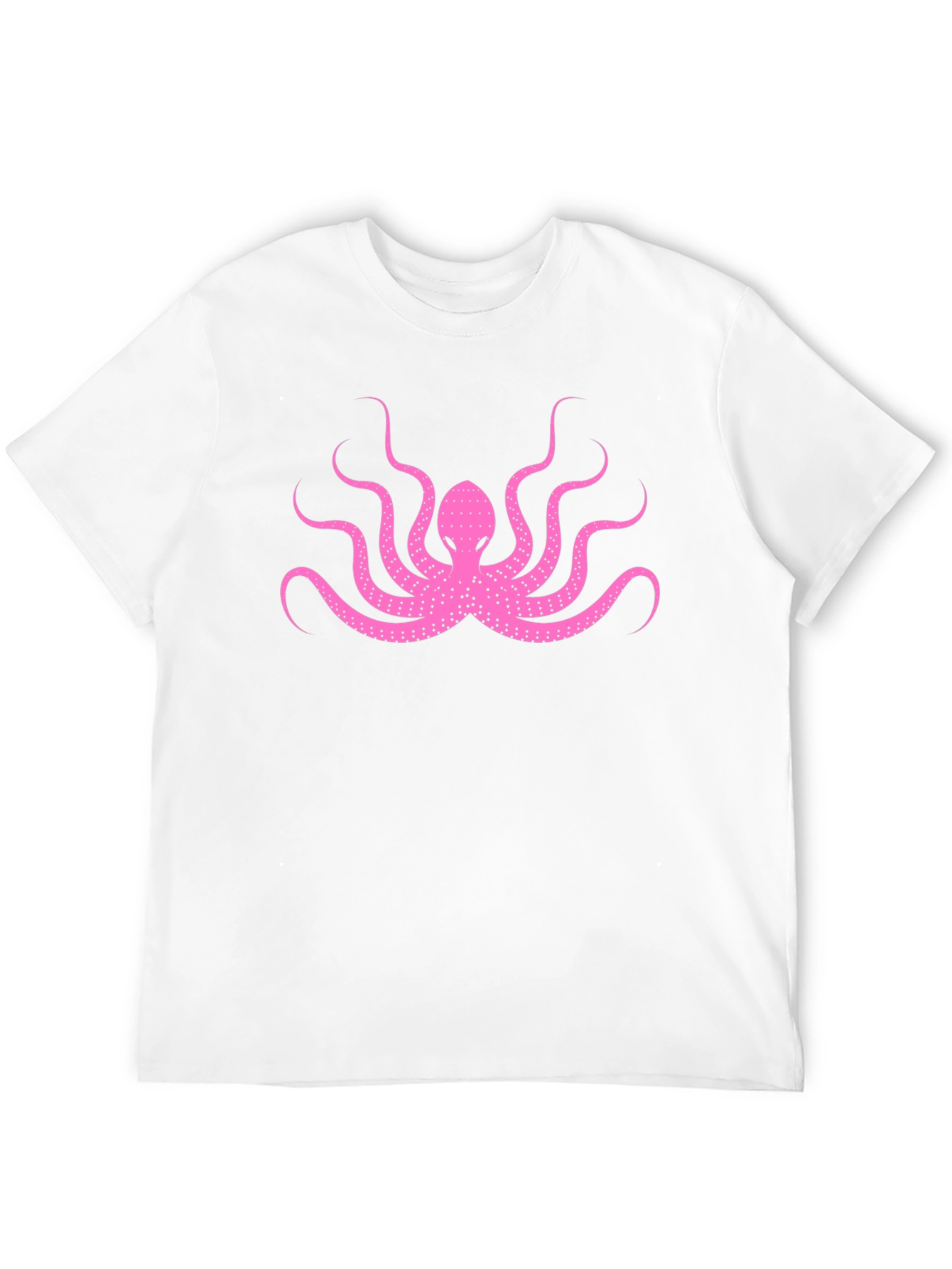 Pink Octopus Graphic Print Black T-Shirt