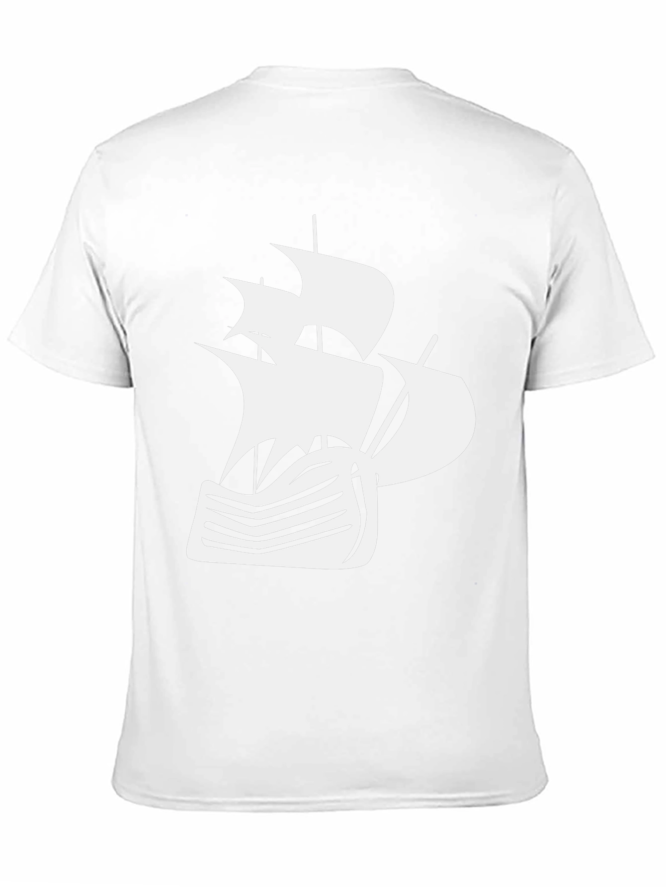 Nautical Ship Graphic Tee - Black Cotton T-Shirt