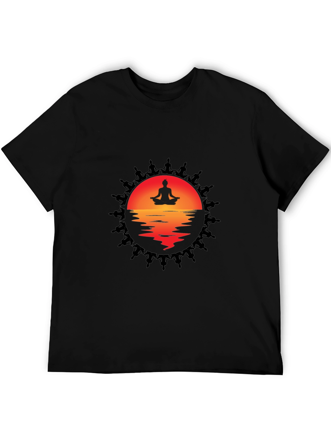 Meditative Sunset Graphic Tee - Relaxation & Comfort