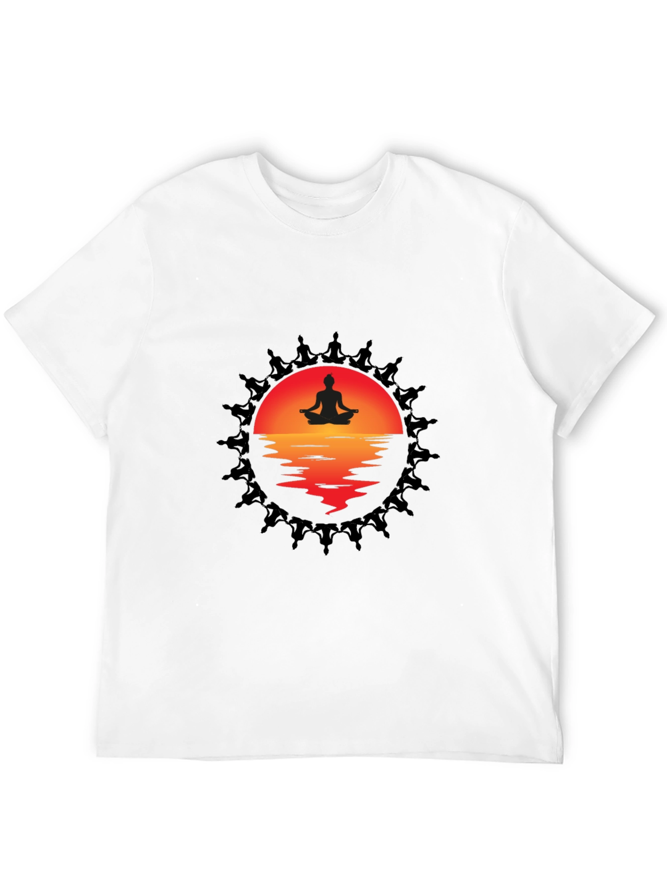 Meditative Sunset Graphic Tee - Relaxation & Comfort