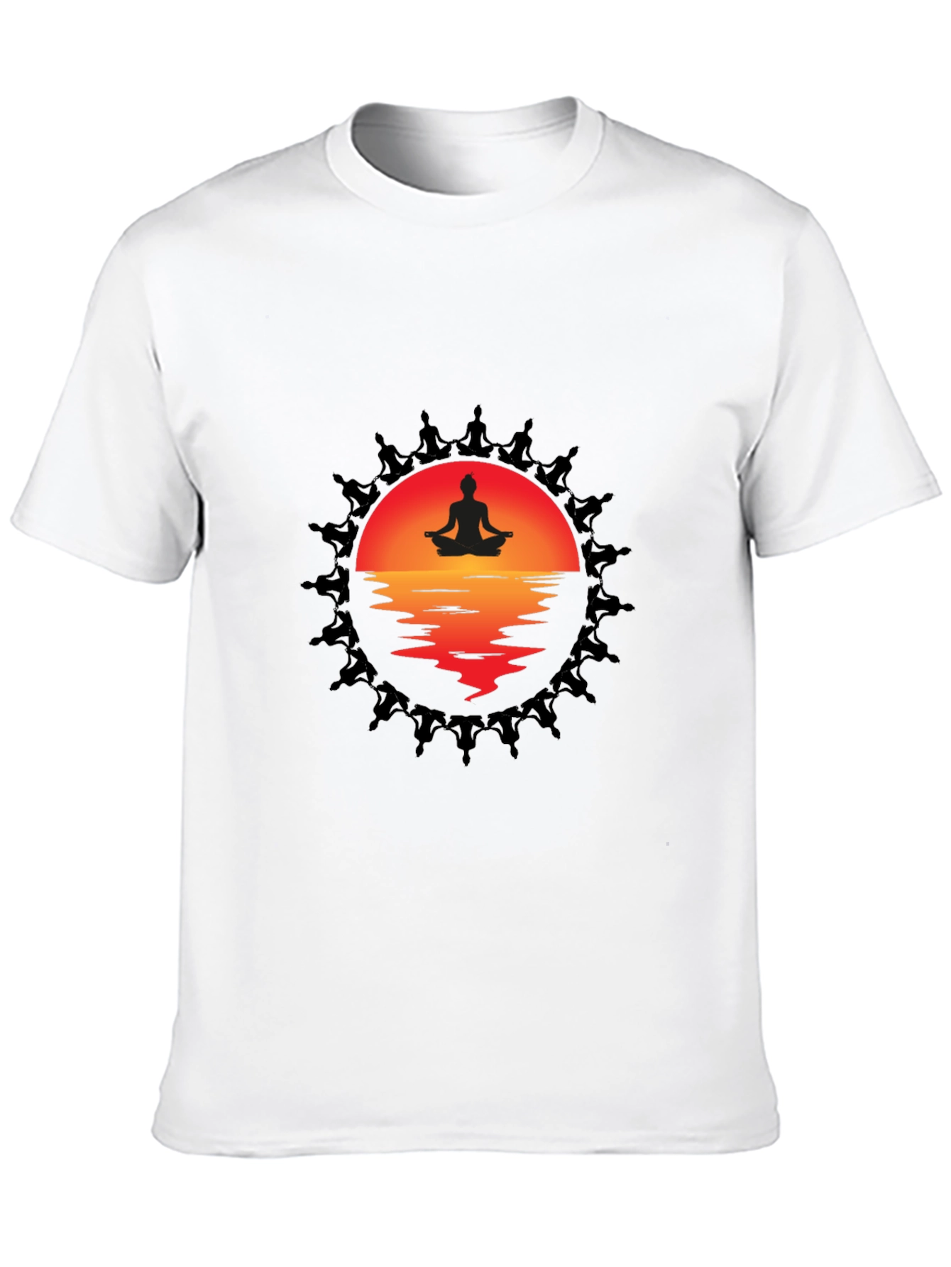 Meditative Sunset Graphic Tee - Relaxation & Comfort