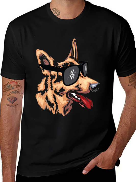Cool Dog Graphic Tee - Black Short Sleeve Shirt