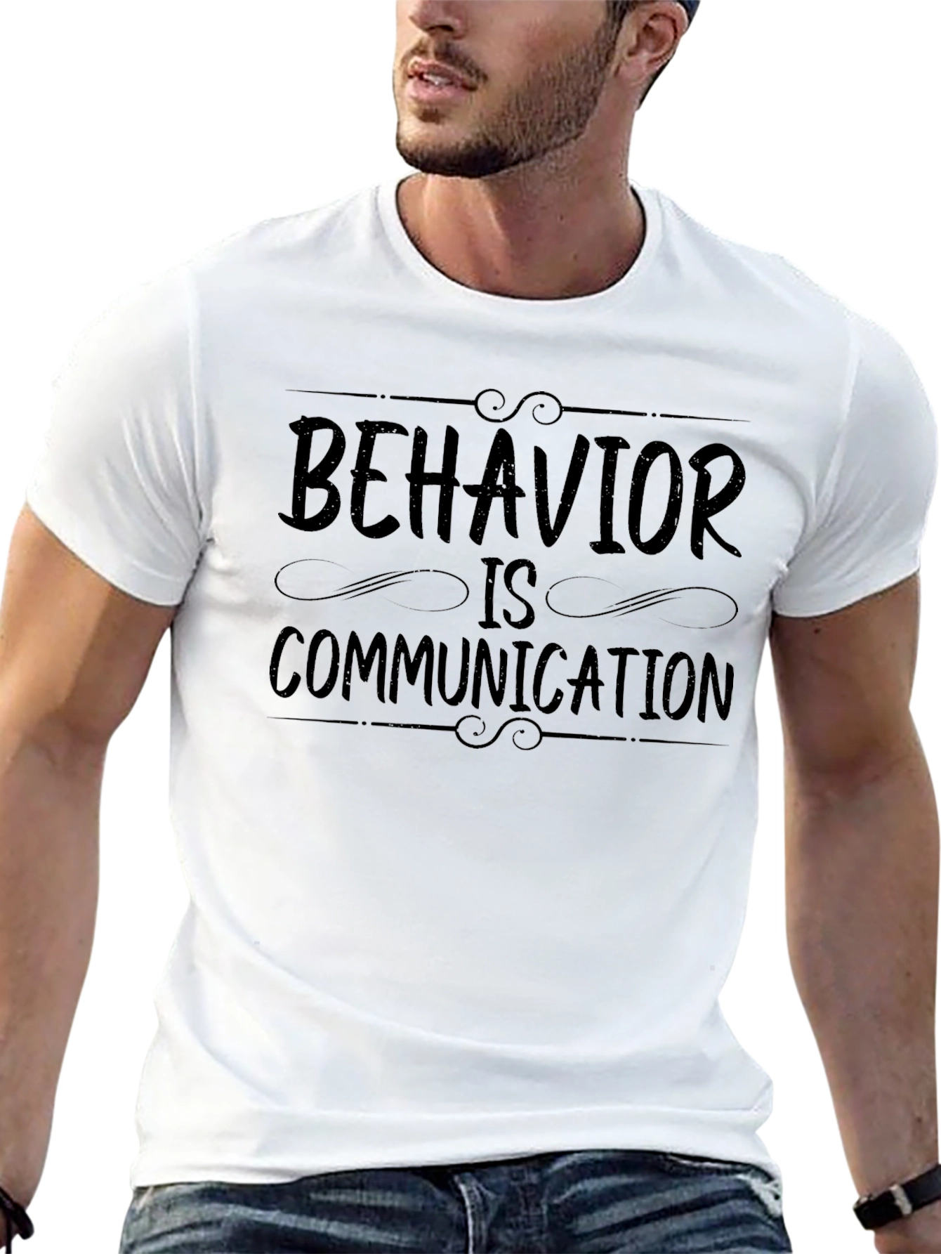 Behavior is Communication Black Graphic Tee